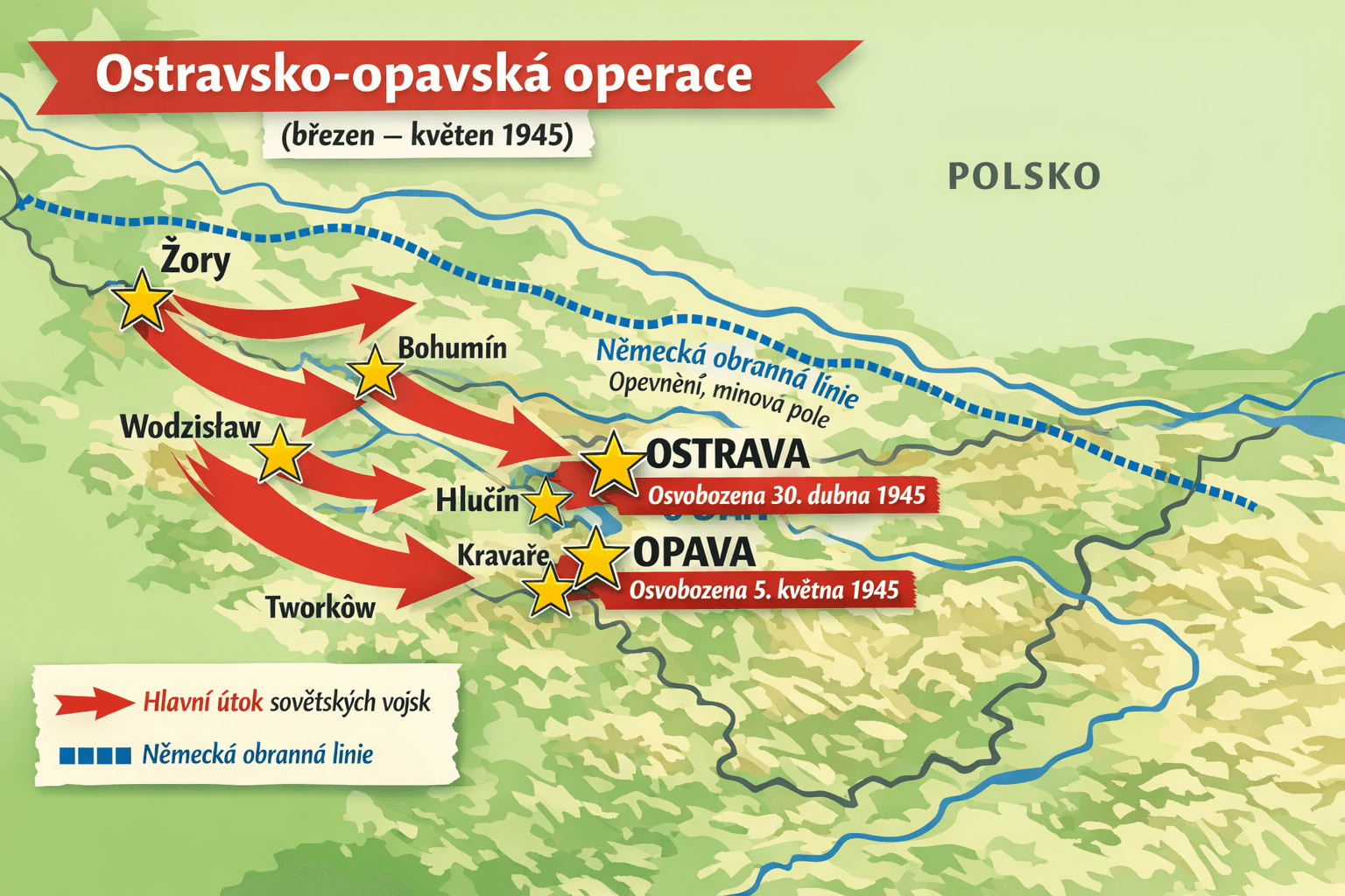 Ostravsko‑opavská operace (10. březen – 5. květen 1945): Největší bitva na území dnešní České republiky